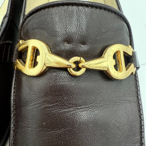 Vintage Etienne Aigner Loafers 7.5M Black Leather Horsebit Spain "Zoey" Preppy - Picture 11 of 14